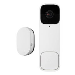 2K wireless video doorbell with 170° ultra-wide view, two-way audio, motion detection, night vision, Alexa and Google compatibility, and cloud storage.