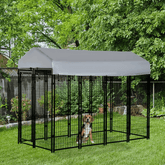 Outdoor dog kennel with steel frame and waterproof cover for large dogs
