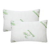 Bamboo memory foam pillow with shredded filling and washable hypoallergenic cover for head and neck support