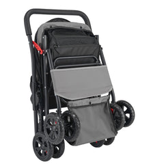 Foldable pet stroller with mesh windows, reversible handle, and 44 lbs capacity for small to medium pets