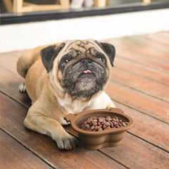 Silicone folding bowl portable dog feeder for outdoor travel and pet supplies