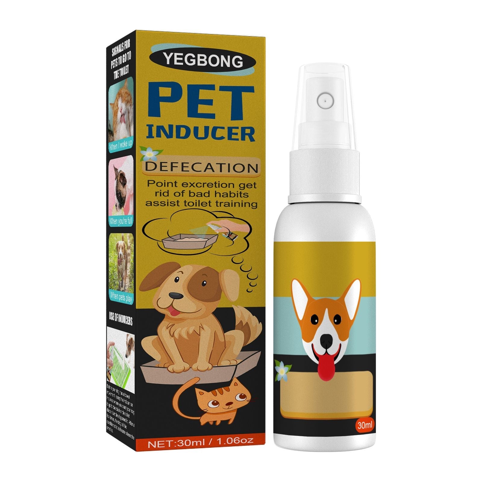 Yegbong Pet Defecation Locator Spray bottle for training cats and dogs to locate defecation spots