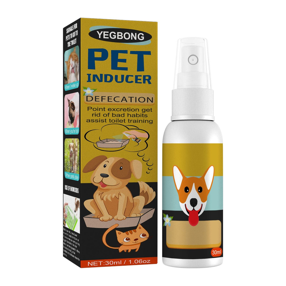 Yegbong Pet Defecation Locator Spray bottle for training cats and dogs to locate defecation spots