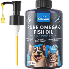 8 oz Chewia Fish Oil for Dogs supplement for skin and coat support
