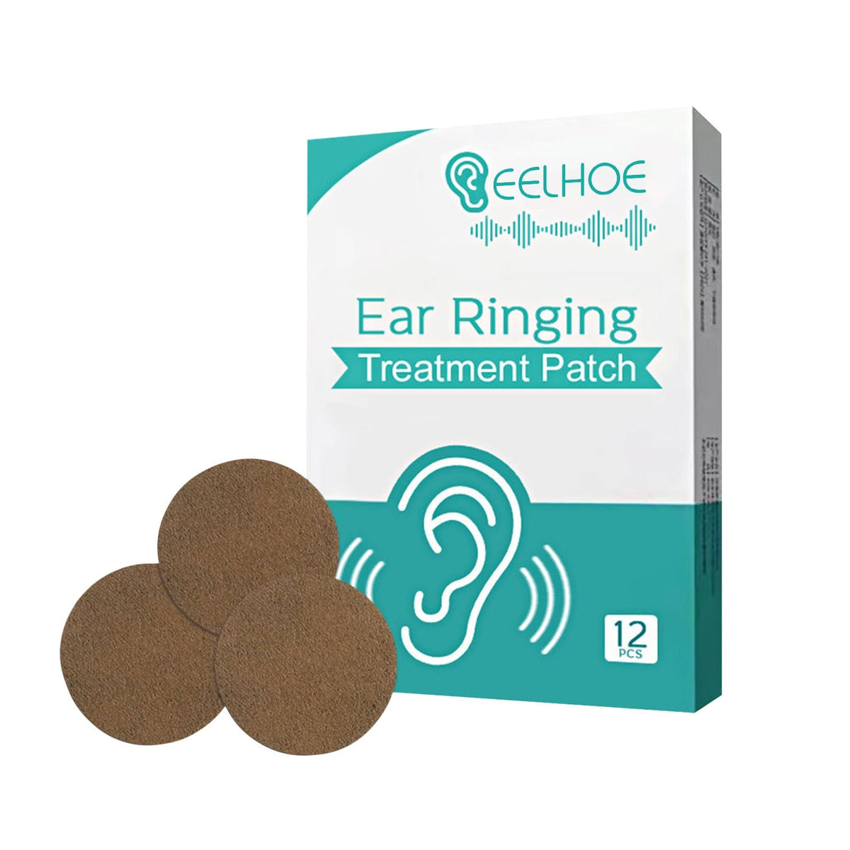 EELHOE Tinnitus Patch box with individual ear discomfort and hearing loss care patches displayed