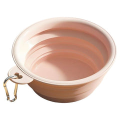 Macaron color portable foldable travel bowl for cats and dogs, lightweight and space-saving pet feeder for outdoor use, 350ml capacity
