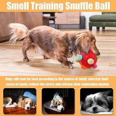 Dog Snuffle Ball interactive puzzle toy for dogs with cloth strips for hiding food