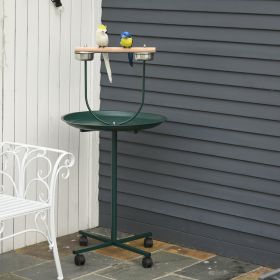 48" Rolling T-Stand Bird Training Activity Playground With Perch (Option: Green-640x640x125 mm)